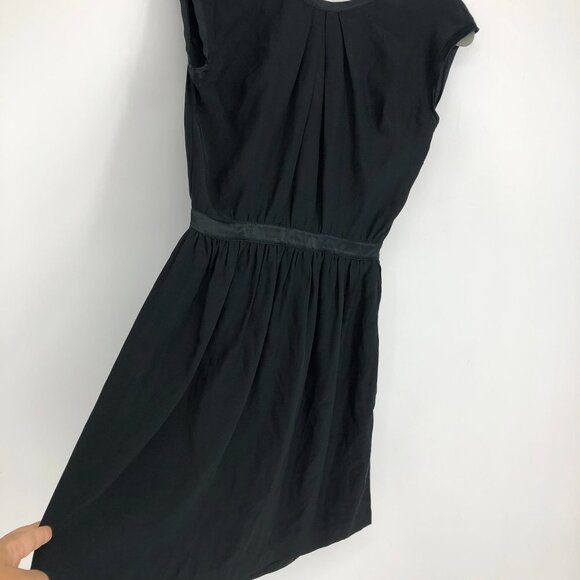 212 Collection Black 100% Silk flowy scoop Neck Mini Dress size 2 - Picture 4 of 15